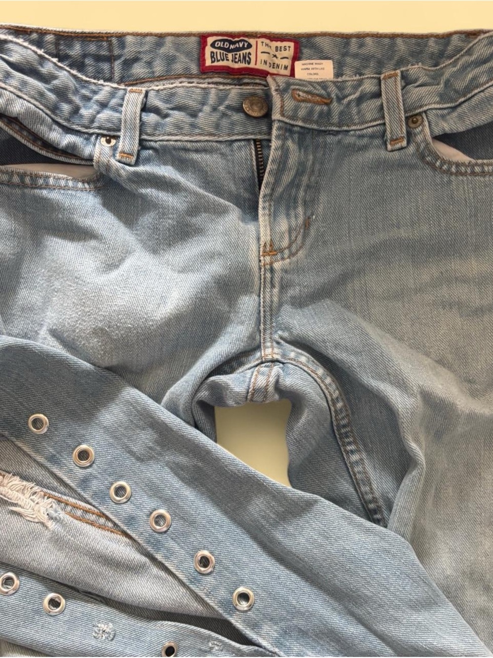 Old Navy Light Blue Denim Jeans with Grommet Detail